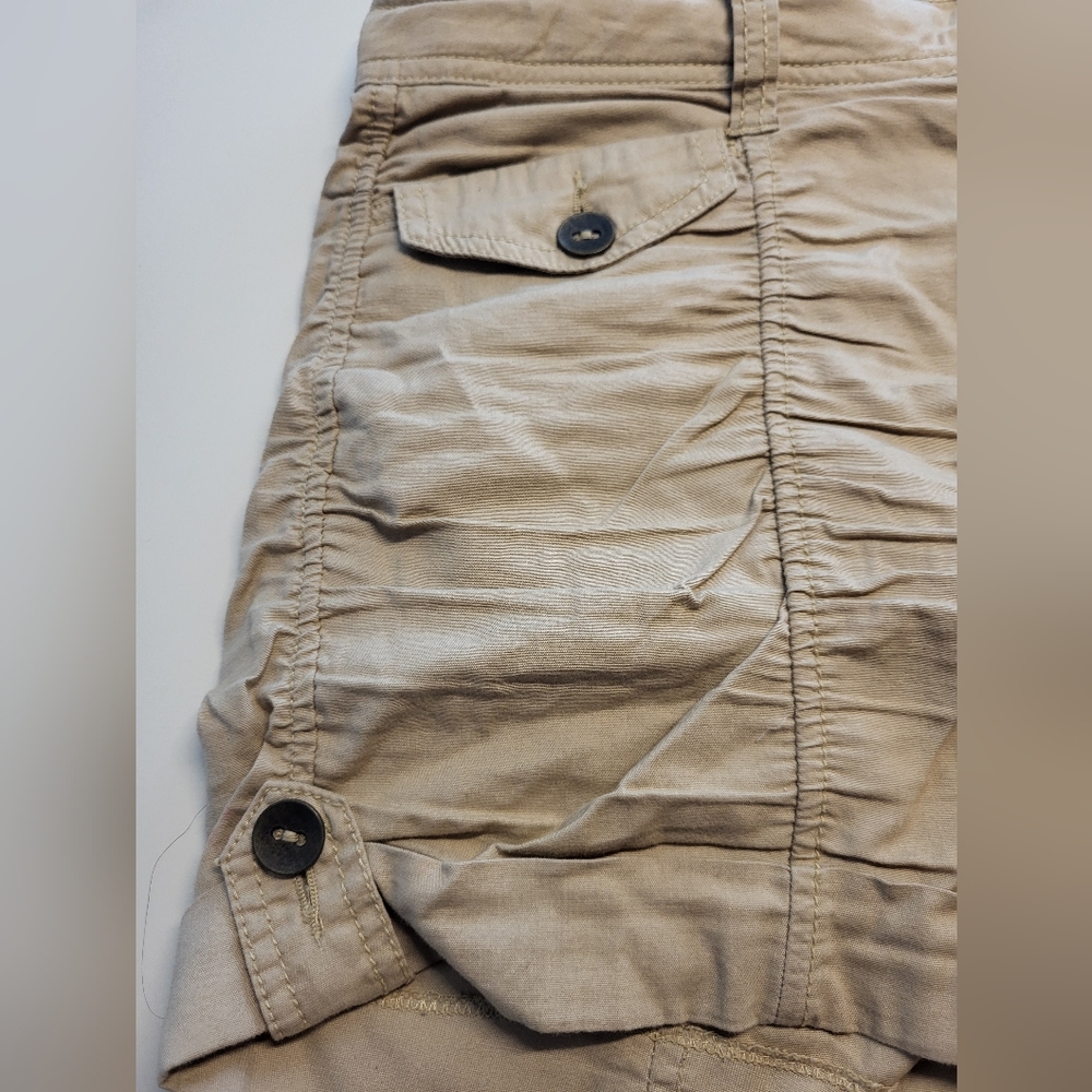 No Boundaries Vintage Ruched Cargo Shorts Tan/ Beige Juniors Sz 7 - Picture 5 of 10